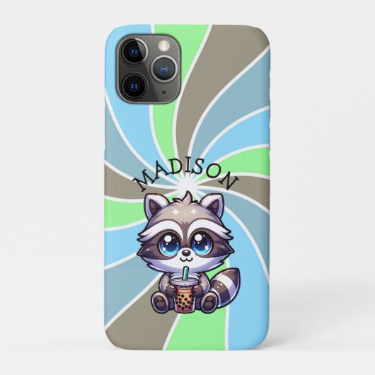 かわいいキッズ ラクーン バブルティー オーダーメイド Case-Mate iPhoneケース (裏)