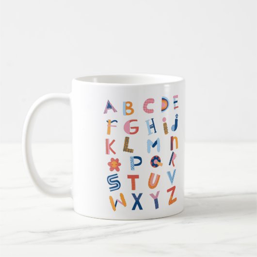 かわいいキッズABC英語アルファベット先生 コーヒーマグカップ (左)