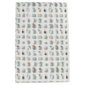 かわいいキッチンガジェットのアイコンのパターン ミディアムペーパーバッグ (正面)