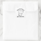 かわいいキッチンシェフ帽子の名前シールを追加 スクエアシール (バッグ)