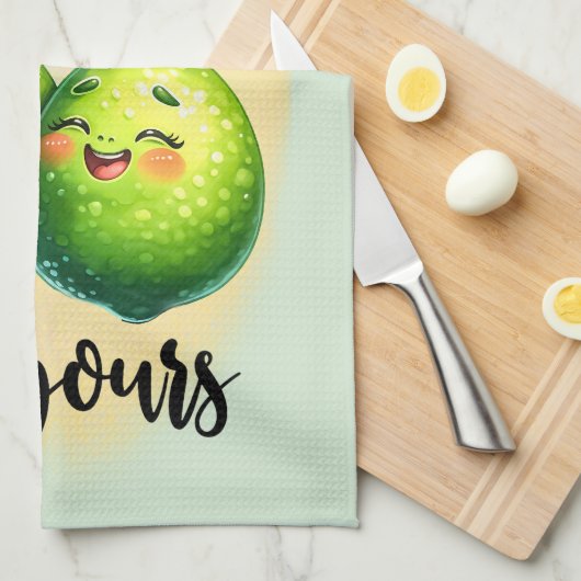 かわいいキッチンプリンのワードアート キッチンタオル (四つ折り)