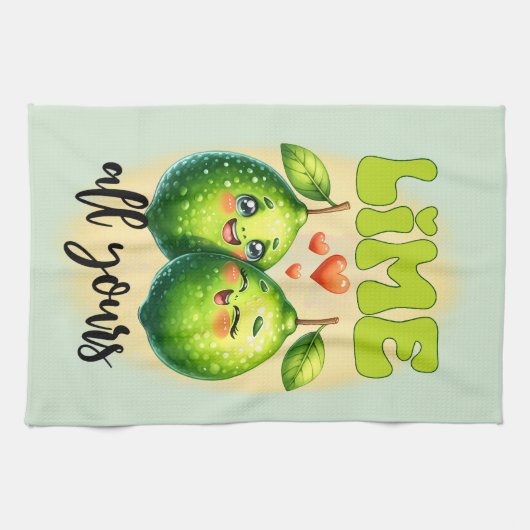 かわいいキッチンプリンのワードアート キッチンタオル (横)