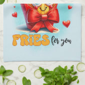 かわいいキッチンプリンのワードアート キッチンタオル (折り畳み)