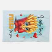 かわいいキッチンプリンのワードアート キッチンタオル (横)