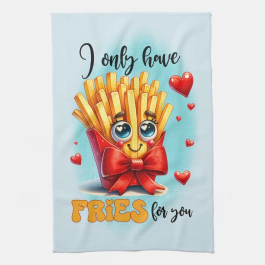 かわいいキッチンプリンのワードアート キッチンタオル (縦)