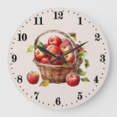 かわいいキッチンリンゴ好きの果物 ラージ壁時計 (正面)