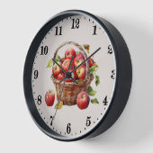 かわいいキッチンリンゴ好きの果物 壁時計 (傾斜)