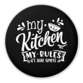 かわいいキッチンルールワードアート セラミックノブ (正面)