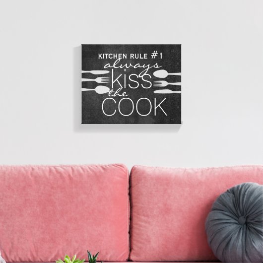 かわいいキッチン引用文ラップのキャンバスの壁アート キャンバスプリント (インサイチュ (リビング))