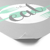 かわいいキッチン引用文ワードアートモダンスタイル食べ ポスター (角)