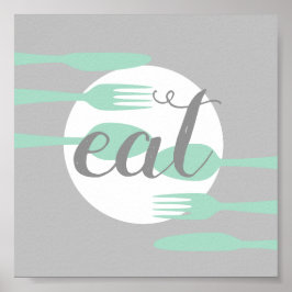 かわいいキッチン引用文ワードアートモダンスタイル食べ ポスター
