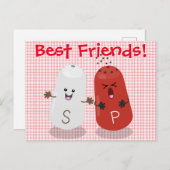 かわいいキッチン用品の塩とこしょうのイラスト ポストカード (正面/裏面)