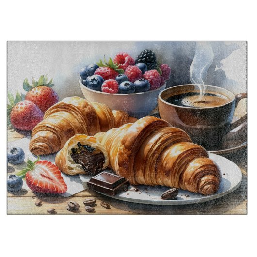 かわいいキッチン食べ物好き カッティングボード (正面)