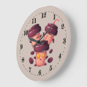 かわいいキッチン、ビジネスコーヒーショップ大時計 ラージ壁時計 (傾斜)