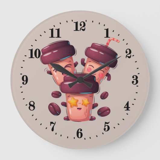 かわいいキッチン、ビジネスコーヒーショップ大時計 ラージ壁時計 (正面)