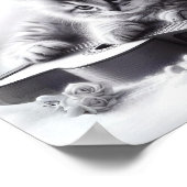 かわいいキットンアコースティックギターと毛布ペンシル ポスター (角)