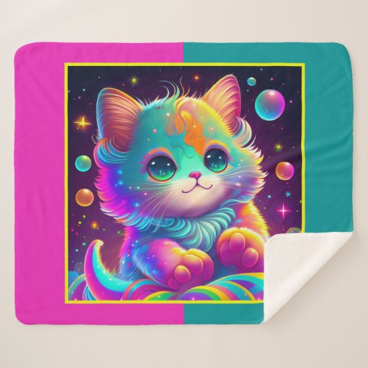 かわいいキットンシェルパブランケット シェルパブランケット (正面(横))