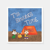 かわいいキッドキツネキャンピングズモーレスペーパーナプキン スタンダードカクテルナプキン (正面)