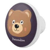 かわいいキッドテディベア漫画の茶色のクマ セラミックノブ (右)