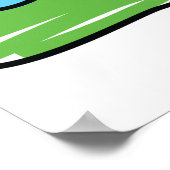 かわいいキッドドライビンググリーンカーチャイルドズイラストレーション ポスター (角)