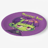 かわいいキッドフランケンシュタインハロウィーン ペーパープレート (アングル)