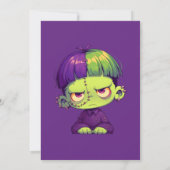 かわいいキッドフランケンシュタインハロウィーン 招待状 (裏面)