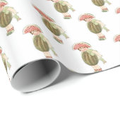 かわいいキッド小さな女の子ヴィンテージスイカパターン ラッピングペーパー (ロールコーナー)