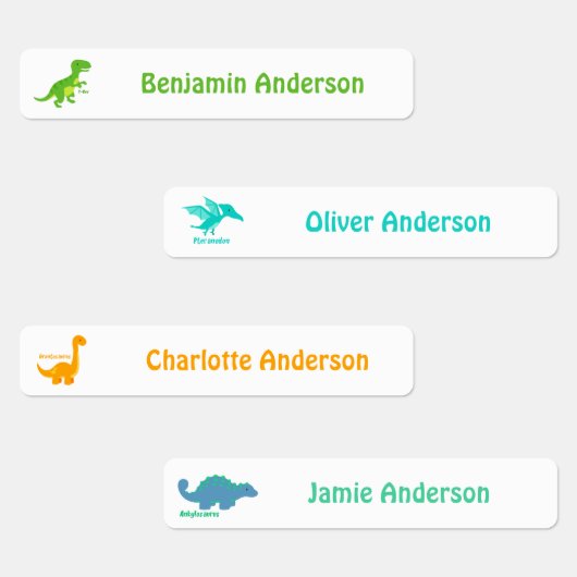 かわいいキッド恐竜の鉄オン ラベル (グループ)