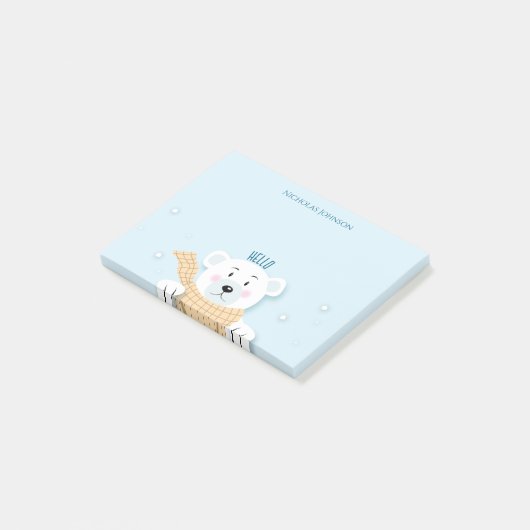 かわいいキッド極熊の冬のポストイットのノート ポストイット (アングル)