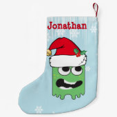 かわいいキッパーソナライズされたズクリスマスモンスター スモールクリスマスストッキング (裏面)