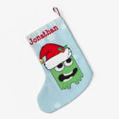 かわいいキッパーソナライズされたズクリスマスモンスター スモールクリスマスストッキング (裏面 (吊り時))