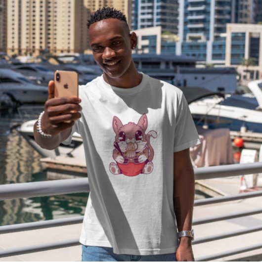 かわいいキッ食べテンのラーメン Tシャツ