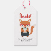 かわいいキツネありがとうラベル |お気に入りタグ ギフトタグ (正面)