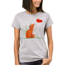 かわいいキツネがハートバルーンを持つ