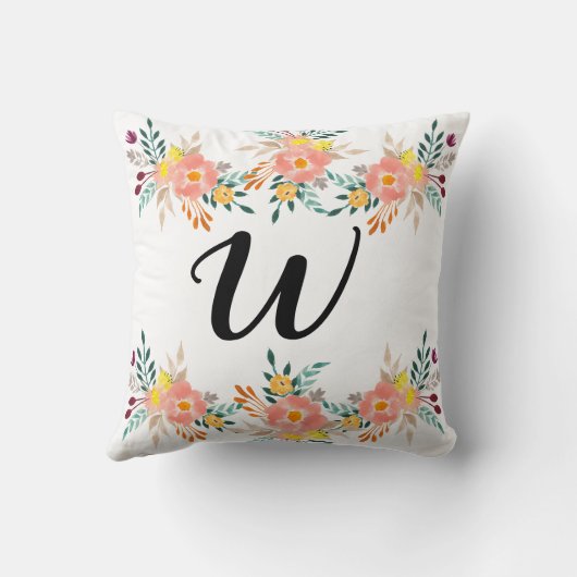 かわいいキツネが一緒に私のお気に入りの場所フローラ クッション (裏面)