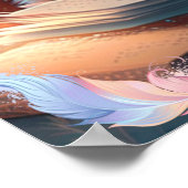 かわいいキツネが本を読む オーダーメイド アート 乳児室 ポスター (角)