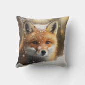 かわいいキツネで雪の冬 クッション (裏面)