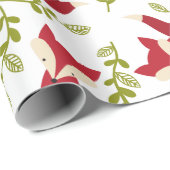 かわいいキツネとつる植物包装紙 ラッピングペーパー (ロールコーナー)