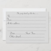 かわいいキツネとウサギの冬の雪景色 招待状 (裏面)