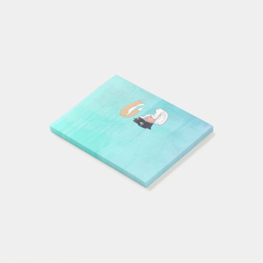 かわいいキツネとウサギの漫画のスケッチ ポストイット (アングル)