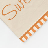 かわいいキツネとオレンジ&タンストライプズ | カスタマイズ フリースブランケット (角)