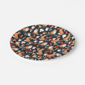 かわいいキツネとキノコ紙プレート ペーパープレート (アングル)