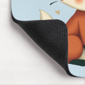 かわいいキツネとフクロウお洒落ウッドランドイラストレーション マウスパッド (コーナー)