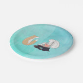 かわいいキツネとラビットウッドランドクリーチャースケッチ ペーパープレート (アングル)