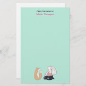 かわいいキツネとラビットウッドランドクリーチャースケッチ 便箋 (正面/裏面)