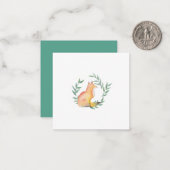 かわいいキツネとローレルリースノートカード ノートカード (正面/裏面インサイチュ)