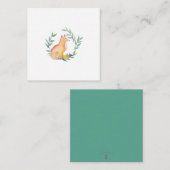 かわいいキツネとローレルリースノートカード ノートカード (正面/裏面)