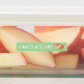 かわいいキツネと子供の名前の防水 ラベル (貼付)