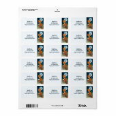 かわいいキツネと満月の森の中の住所 ラベル (フルシート)