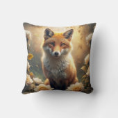 かわいいキツネと花 クッション (裏面)